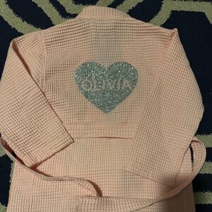 Girls Pink Olivia Spa Robe Size Small